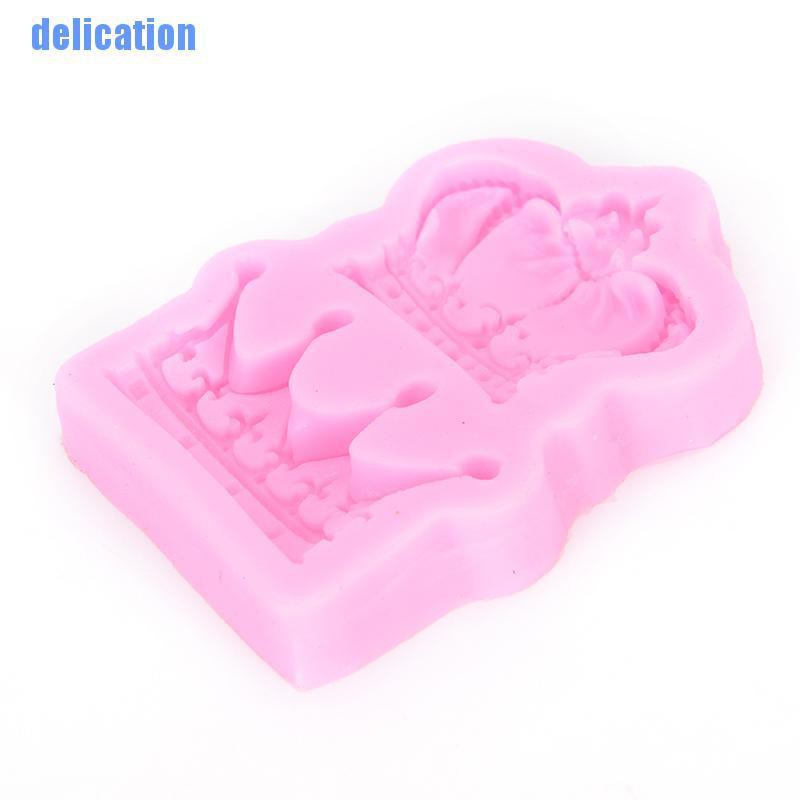 Khuôn Silicone Nhấn Bánh Hình Vương Miện 3d