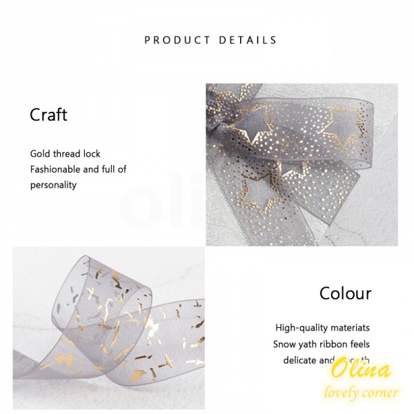 Cuộn Dây Ruy Băng Họa Tiết Ngôi Sao 9.1Mres / roll Trang Trí Gói Quà Sinh Nhật DIY