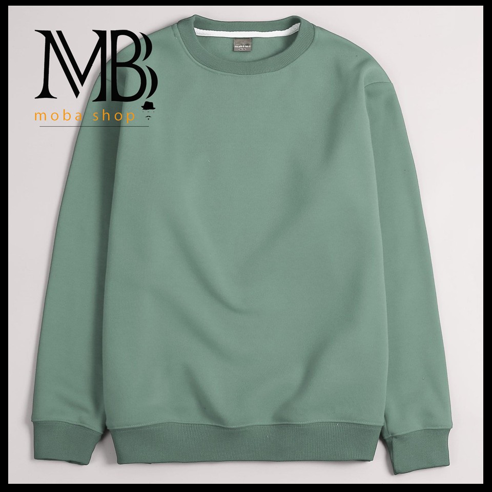 Áo sweater basic nam nữ dài tay, chất nỉ trơn áo nỉ nam nữ