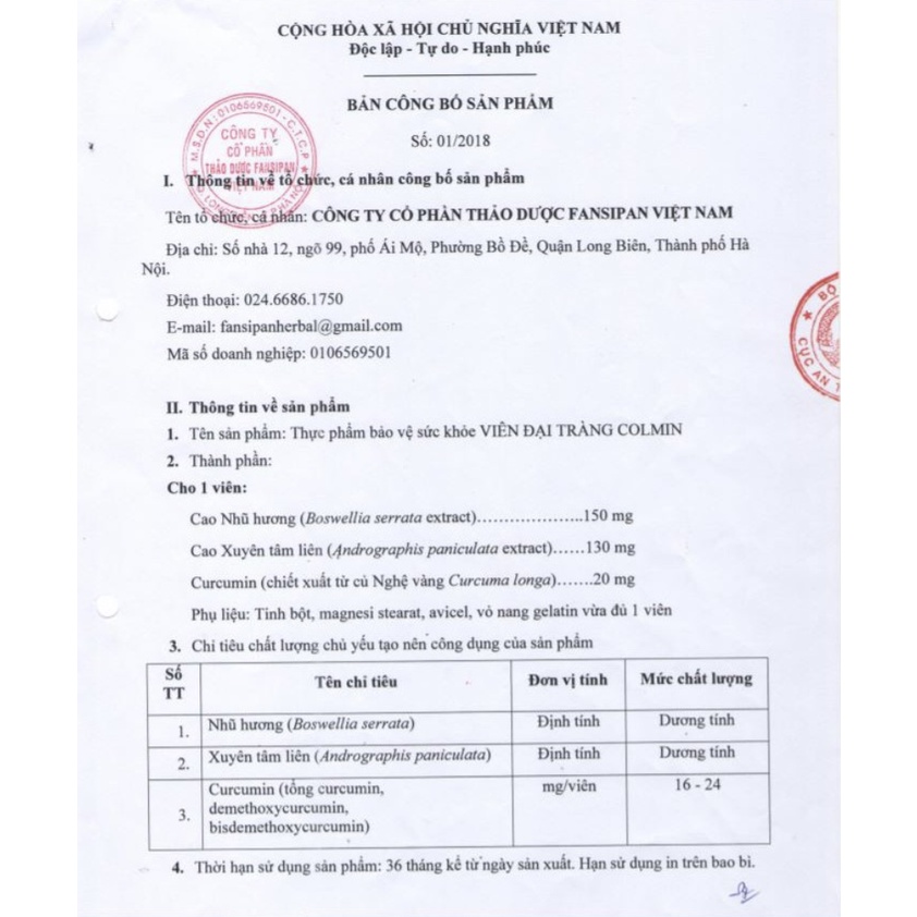 Viên Đại Tràng Colmin - Hỗ trợ làm giảm các triệu chứng do viêm đại tràng như tiêu chảy, đau bụng, sôi bụng, đi ngoài