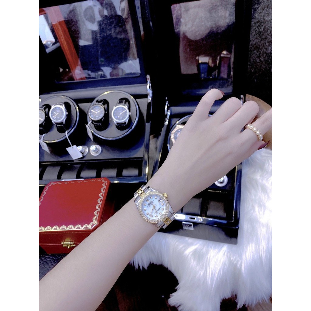 Đồng hồ nữ dây kim loại, đồng hồ nữ chính hãng full box ROLEX thiết kế thời trang, cao cấp, mẫu mã mới nhất