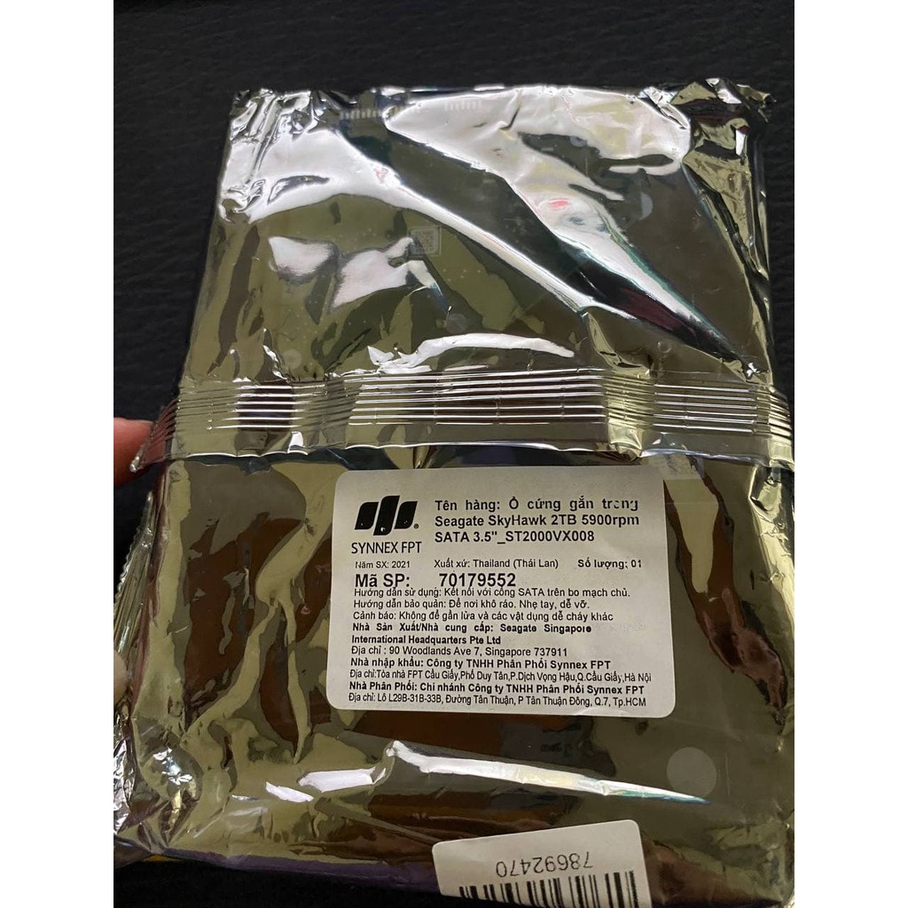 Ổ cứng HDD Seagate SkyHawk 2TB 5900RPM SATA 3.5" ST2000VX008 - Hàng Chính Hãng FPT | BigBuy360 - bigbuy360.vn