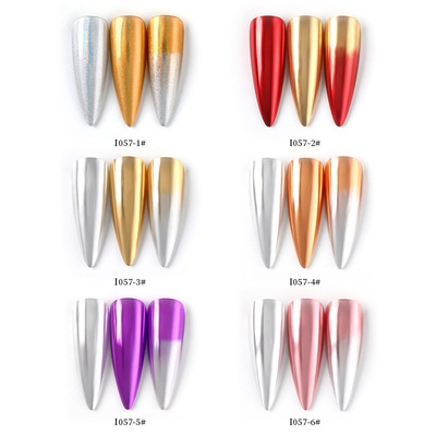 Tráng gương nén nail Yapas hũ mix 2 màu , bột tráng gương màu vàng bạc trang trí móng tay chuyên dụng