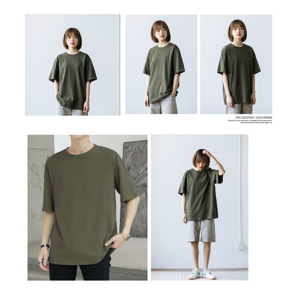 [𝐅𝐑𝐄𝐄𝐒𝐇𝐈𝐏] OLIVE T-SHIRT / ÁO THUN MÀU XANH KÉT / COTTON 100% / NHẬN  SỈ