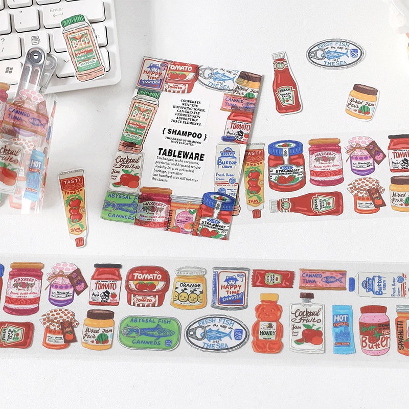 1 Tấm Băng Dính Rộng Họa Tiết Hoạt Hình Dễ Thương Để Ghi Chép / Đồ Uống