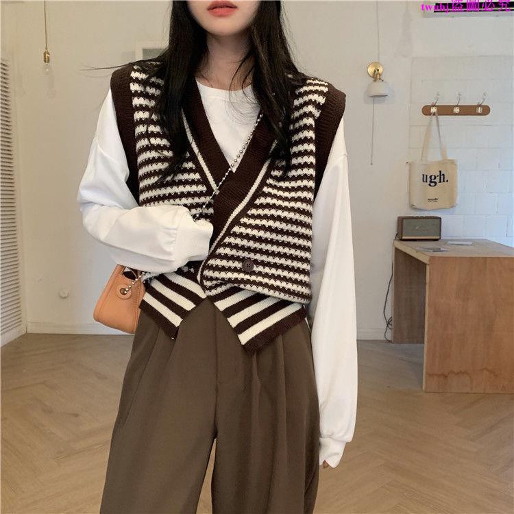 Áo Ghi Lê Dệt Kim Kẻ Sọc Cổ Chữ v Phong Cách Hàn Quốc Dành Cho Nữ | BigBuy360 - bigbuy360.vn