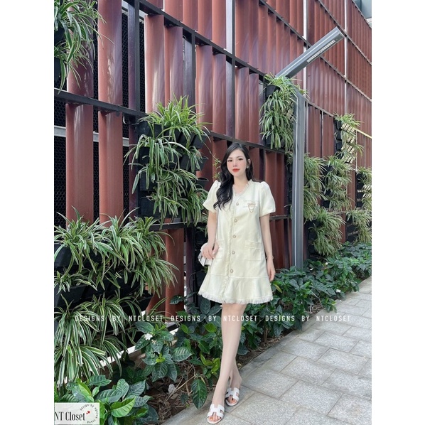 Váy suông dạ tweed đuôi cá ntcloset kèm tag