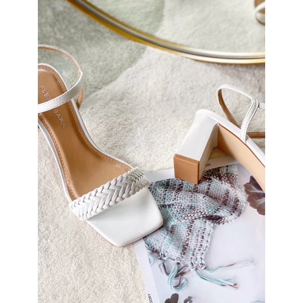 Sandal cao gót giày quai hậu hở mũi quai tết cực xinh