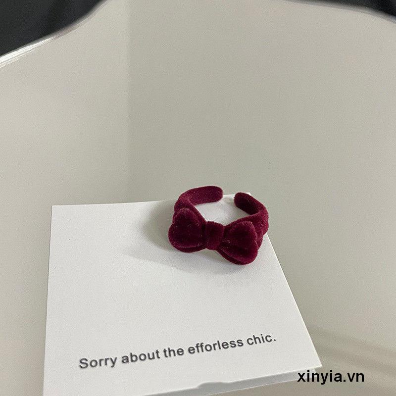 Nhẫn đeo ngón tay dạng hở điều chỉnh được kích thước thiết kế nơ nhiều màu sắc tùy chọn thời trang dành cho nữ