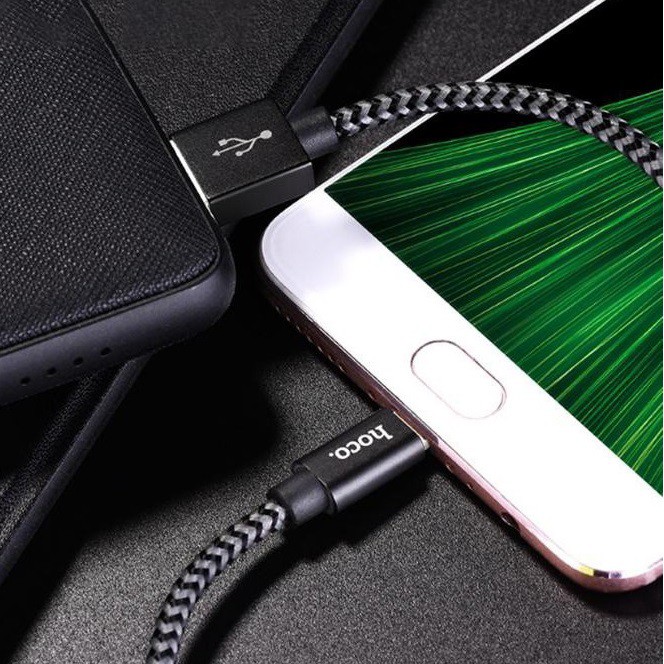 Cáp Sạc Nhanh Micro USB Hoco X14 MAX Dây Dù 1m 2m Dòng Lửa Băng Cho Android Siêu Bền Chống Đứt