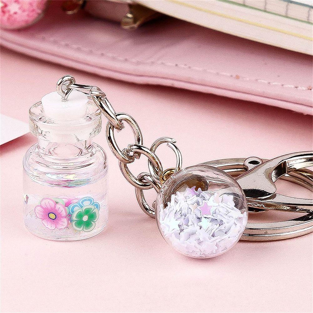 LANFY Móc Khóa Hình Lọ Hoa Phối Cát Lún Dễ Thương Trang Trí Nội Thất