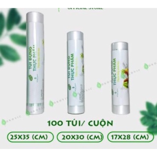 Cuộn 100 túi đựng thực phẩm phân huỷ sinh học Green Eco đủ size