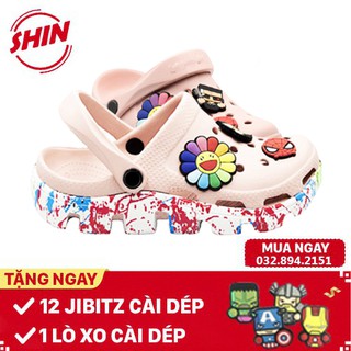 dép cross💖FREESHIP💖dép cross vảy sơn hồng phấn MAICROSSPG9 tặng 12jibitz cross