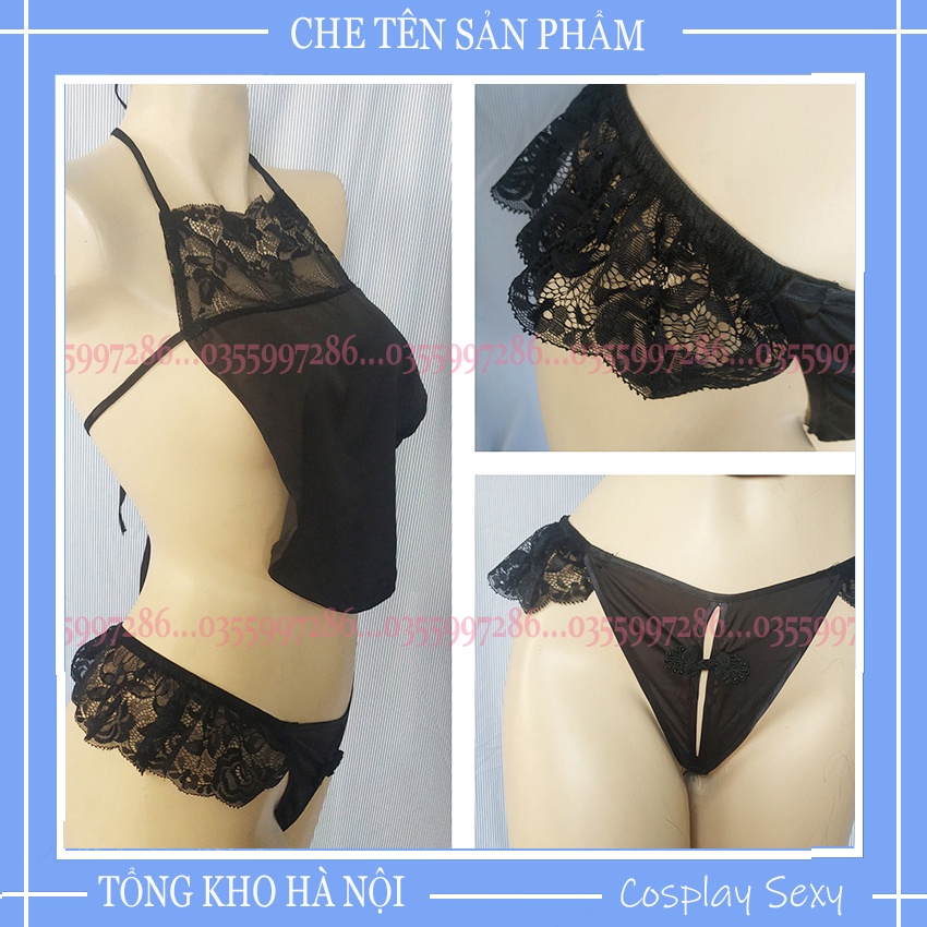 Yếm Ngủ Lụa Hở Lưng Sexy Buộc Dây Điều Chỉnh Size Kèm Quần Lót Lọt Khe Y806 | BigBuy360 - bigbuy360.vn