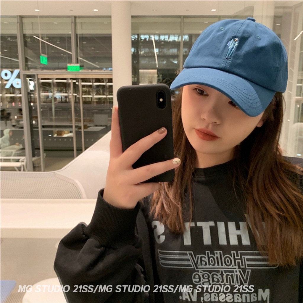 Mũ lưỡi trai MG STUDIO thêu họa tiết người hoạt họa thời trang