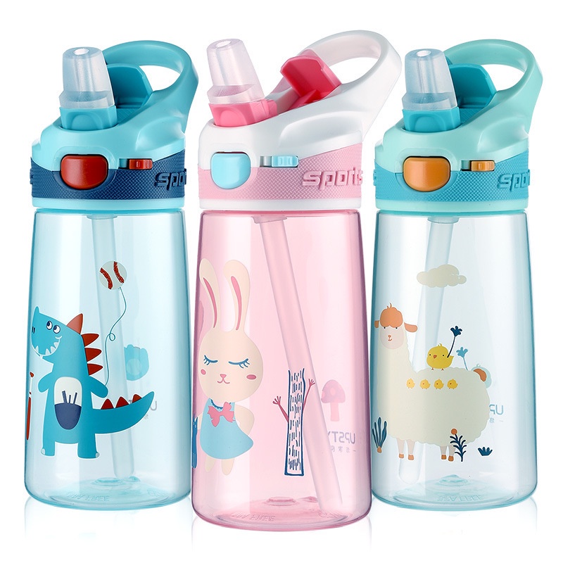Bình Nước Cho Bé Chính Hãng TRITAN Cao Cấp Cho Bé Mầm Non Và Tiểu Học Tặng Kèm Túi Đựng Dung Tích 400ML