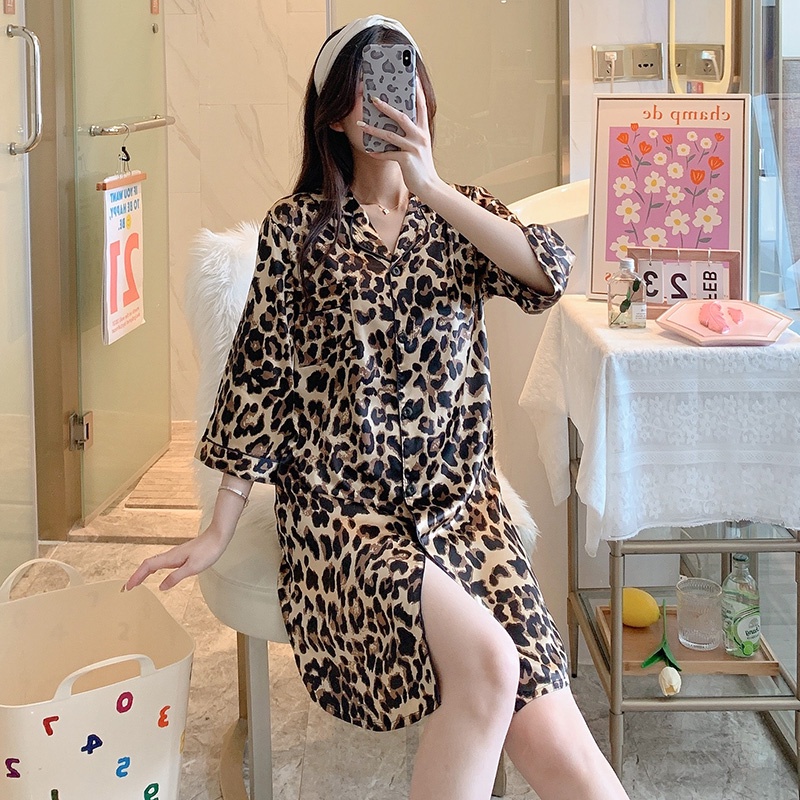 Đồ ngủ Tay Dài Chất Lụa Plus Size M-5Xl Thời Trang Quyến Rũ Cho Nữ