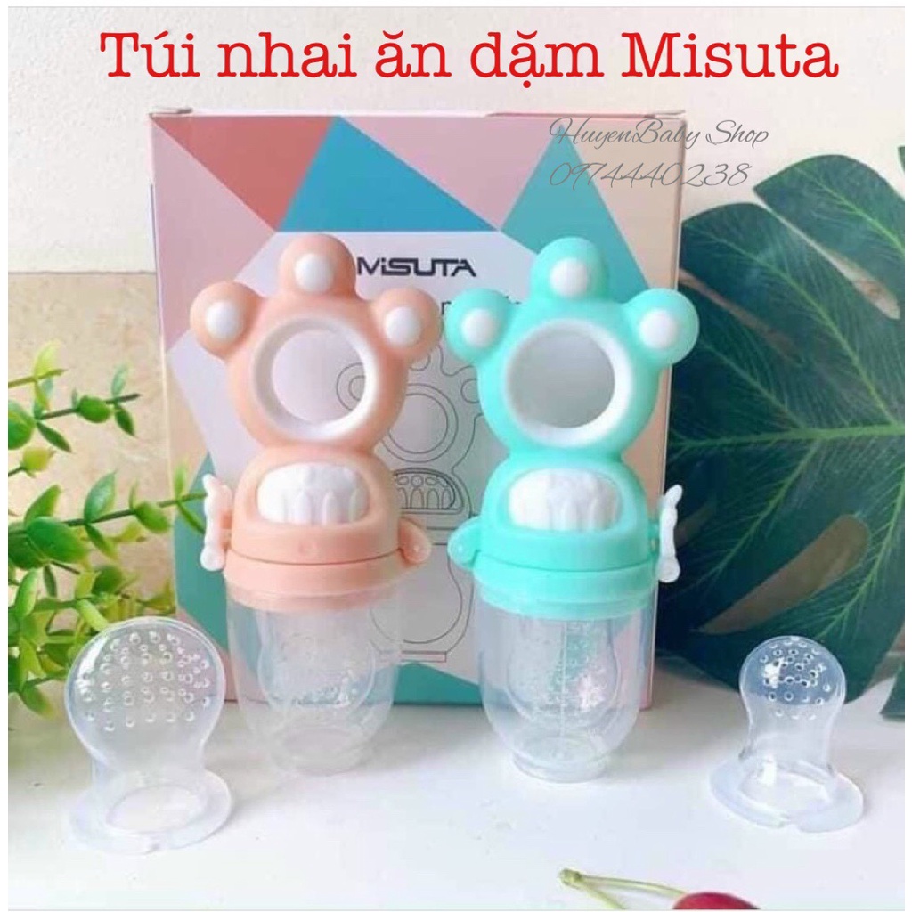 Túi nhai ăn dặm cho bé Misuta cao cấp (3 núm 3 size)