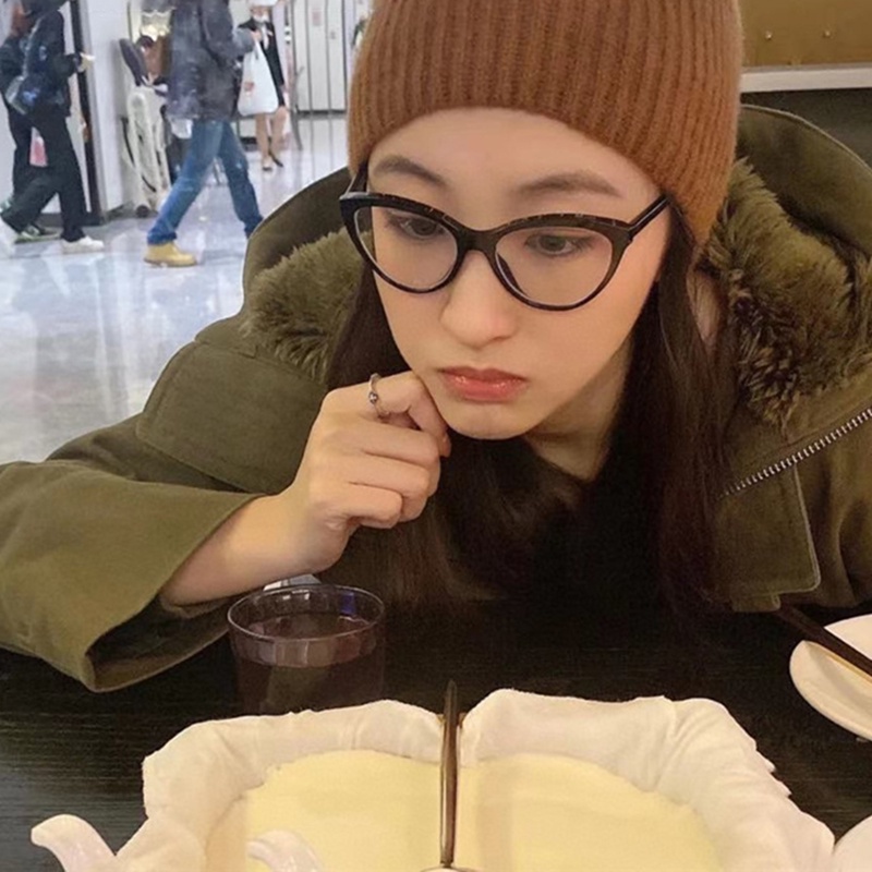 (JIUERBA) Mắt Kính Mắt Mèo Thời Trang Phương Tây Retro Kính Râm Oversize Chống Ánh Sáng Xanh Cho Nữ