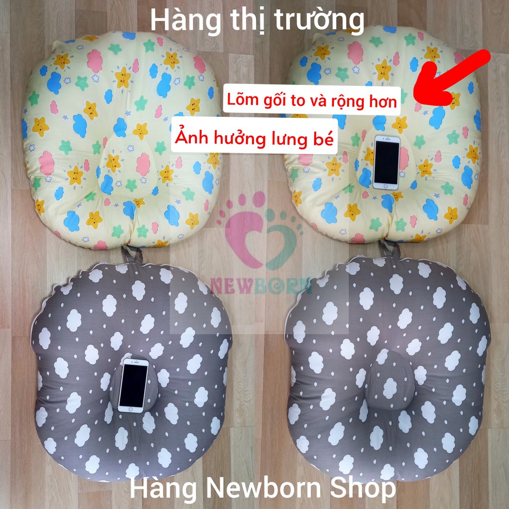 Gối Chống Trào Ngược Trần Bông Cao Cấp A2 Cho Bé Sơ Sinh TẶNG Gối kê đầu-giúp bé ngủ ngon hơn,hạn chế nôn trớ, giật mình