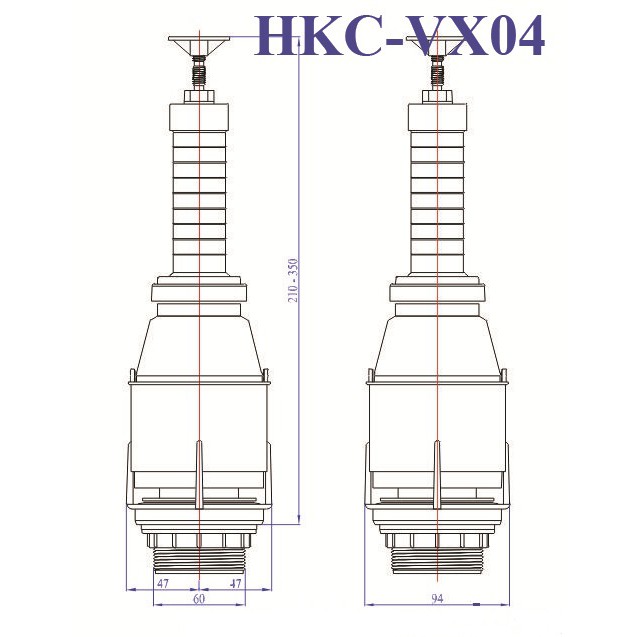 BỘ XẢ BỒN CẦU 1 NHẤN SIÊU NHẸ 2 KHỐI CẤP PISTON HKC-BX46