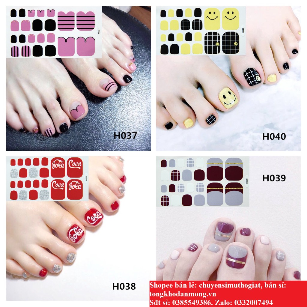 Bộ 22 Miếng Dán Móng Chân Nails Sticker mã H021-H40 (có bán sỉ)