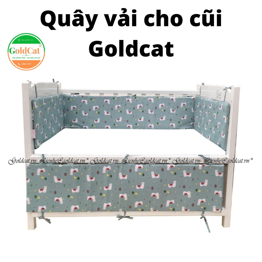 QUÂY CŨI CHO BÉ GOLDCAT - CHẤT LIỆU THÔ LỤA COTTON MỀM MỊN - BỘ 4 TẤM QUÂY XUNG QUANH CŨI, TẠO KHÔNG GIAN AN TOÀN CHO BÉ