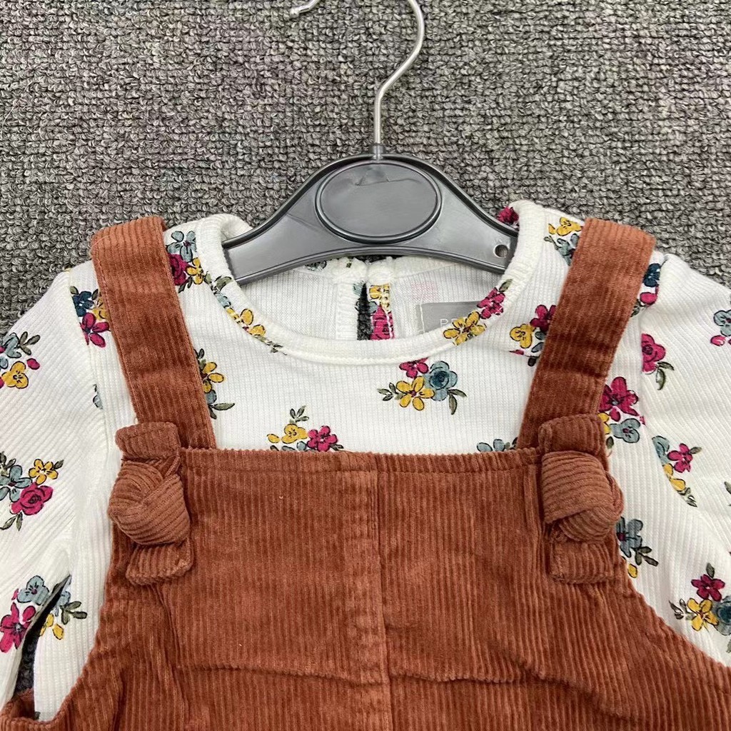 Set yếm nhung màu nâu kèm áo Primark siêu đẹp