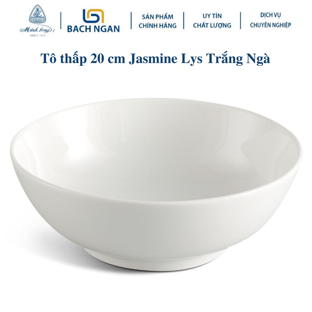Tô Thấp Minh Long 20 cm Jasmine Lys Trắng Ngà