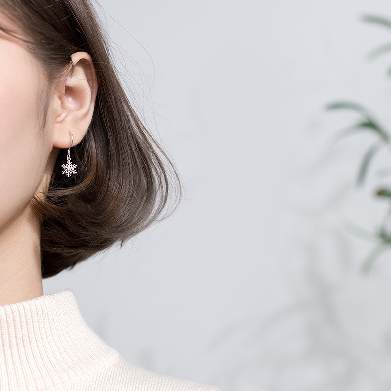 Bông tai bông tuyết xinh xắn cho nữ B2620 - Bảo Ngọc Jewelry