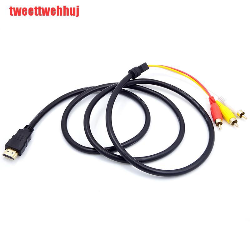 Cáp Chuyển Đổi Từ Hdmi Male Sang 3 Rca Av 1.5m Cho 1080p Hdtv