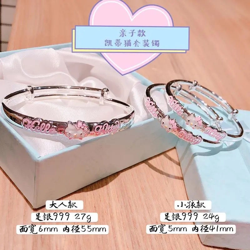 Vòng Đeo Tay Bằng Bạc 999 sterling 999 Thời Trang Có Thể Điều Chỉnh Được Kích Thước 06.25 Dành Cho Bé Gái