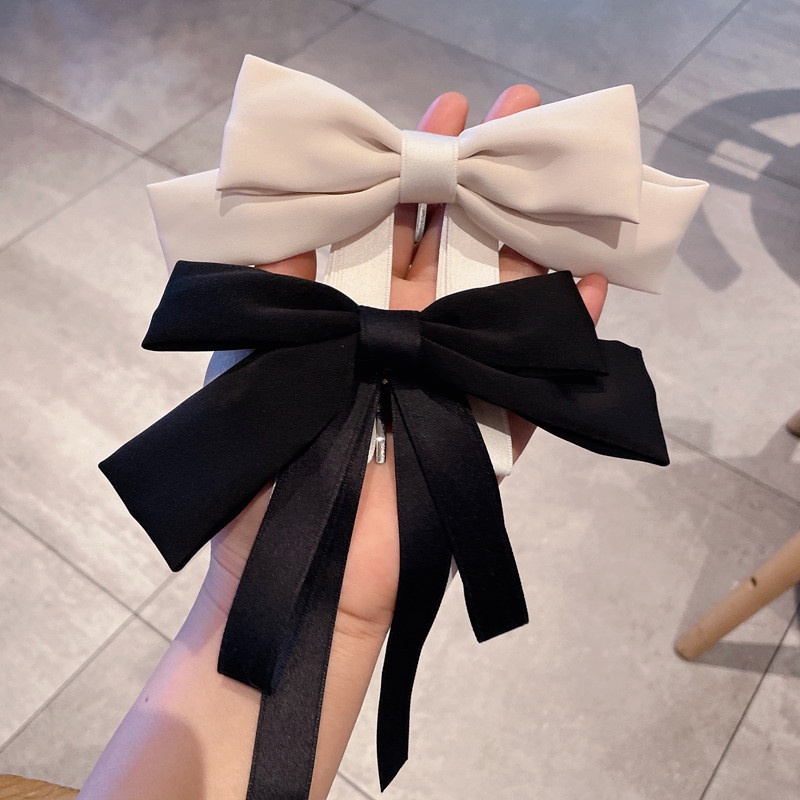 Kẹp Tóc Hình Nơ Lớn/Đôi Bằng Vải Satin Kích Thước Lớn Cho Nữ