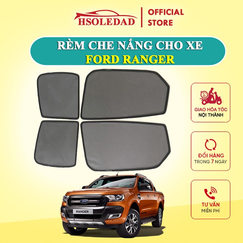 Rèm che nắng nam châm cho xe Ford Ranger, bộ 4 tấm cho 4 cửa, hàng loại 1 cao cấp nhất, vừa khít kính