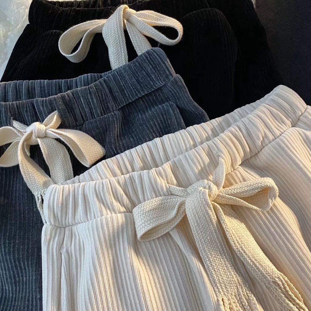 Quần ống form rộng nam nữ màu trắng Unisex phong cách hàn quốc dễ phối Đồ quần ống rộng phong cách hàn quốc quần lưng cao Ống rộng bigsize thoáng khí phong cách