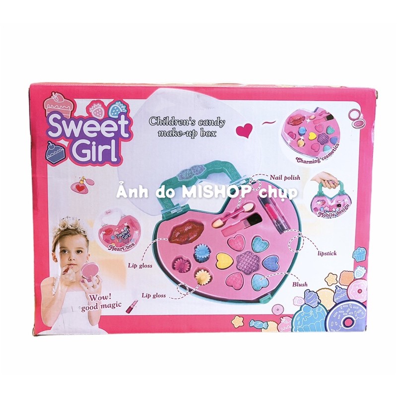 Ảnh thật 🌸 Túi Xách Trái Tim Trang Điểm Cho Bé Gái 6006 🌸