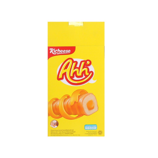 BÁNH XỐP Ahh RICHEESE 160g - HỘP 10 CÂY