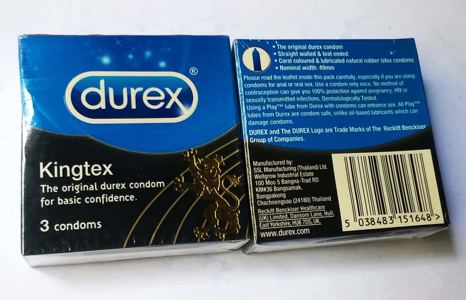 Bao Cao Su Durex Kingtex hộp 3 cái