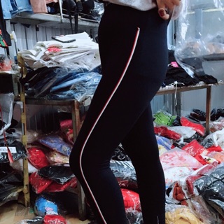 Quần legging viền sọc