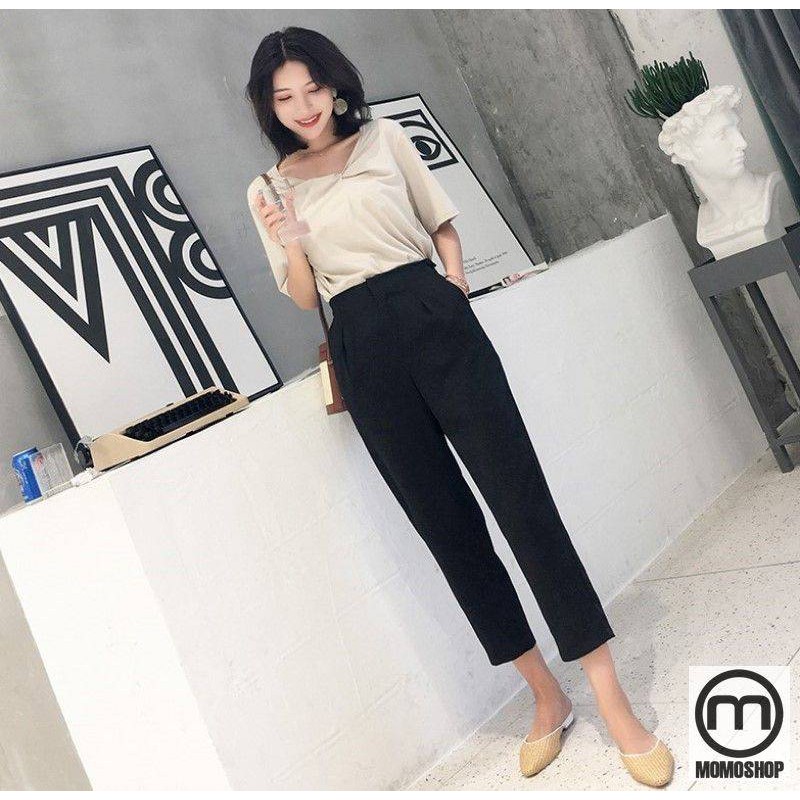 Quần Baggy Nữ Lưng Cao(BIGSIZE  đến 90kg) - Kiểu Quần Tây Nữ Hàn Quốc BASI Dễ Phối Đồ Đi Học - Đi làm - Đi Chơi | BigBuy360 - bigbuy360.vn
