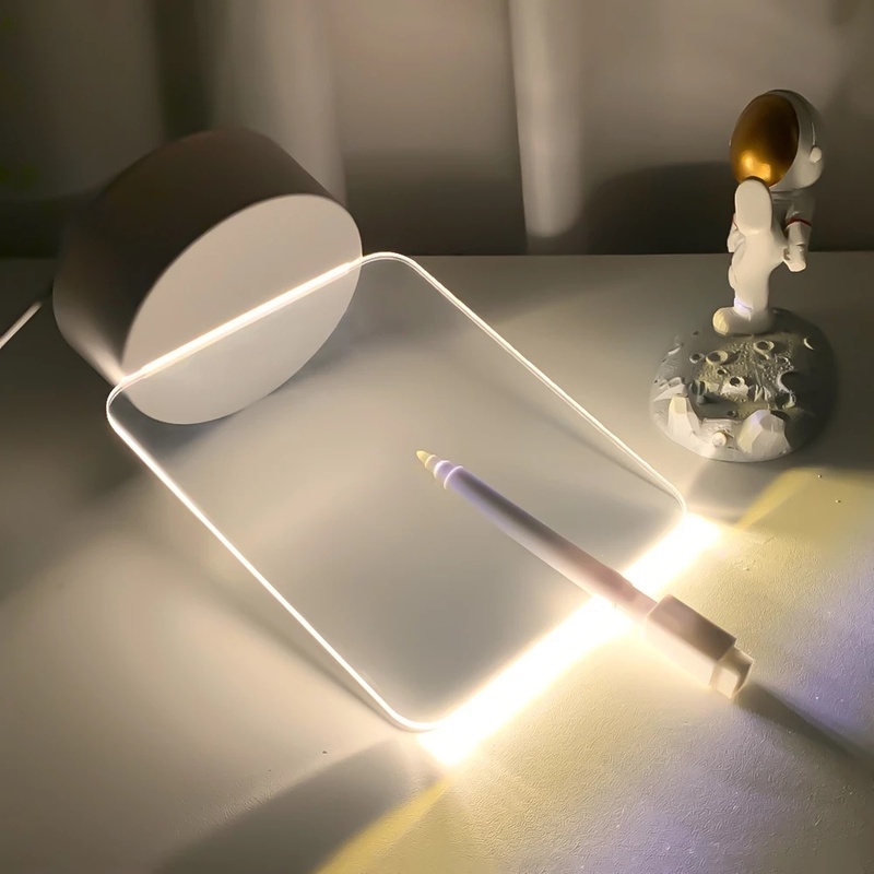 Bảng Ghi Chú Bằng Acrylic Tích Hợp Đèn LED Sạc USB Tiết Kiệm Năng Lượng