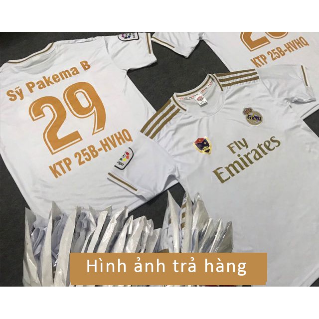 Bộ Quần Áo Bóng Đá Câu Lạc Bộ Real Madrid màu trắng mùa giải 2019 2020