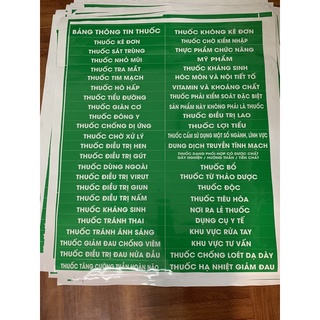 Bộ Tem Dán Tủ, Bộ Nhãn Danh Mục Thuốc