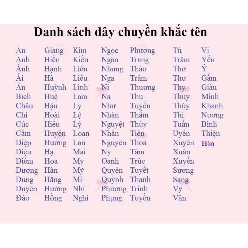 Dây Chuyền khắc tên in theo tên titan không đen ko han gỉ cao cấp dành cho nữ