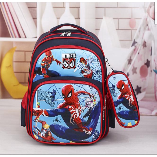 *Size 42cm* Balo học sinh chống gù, chống thấm nước cao cấp - Tặng kèm hộp bút - BL009