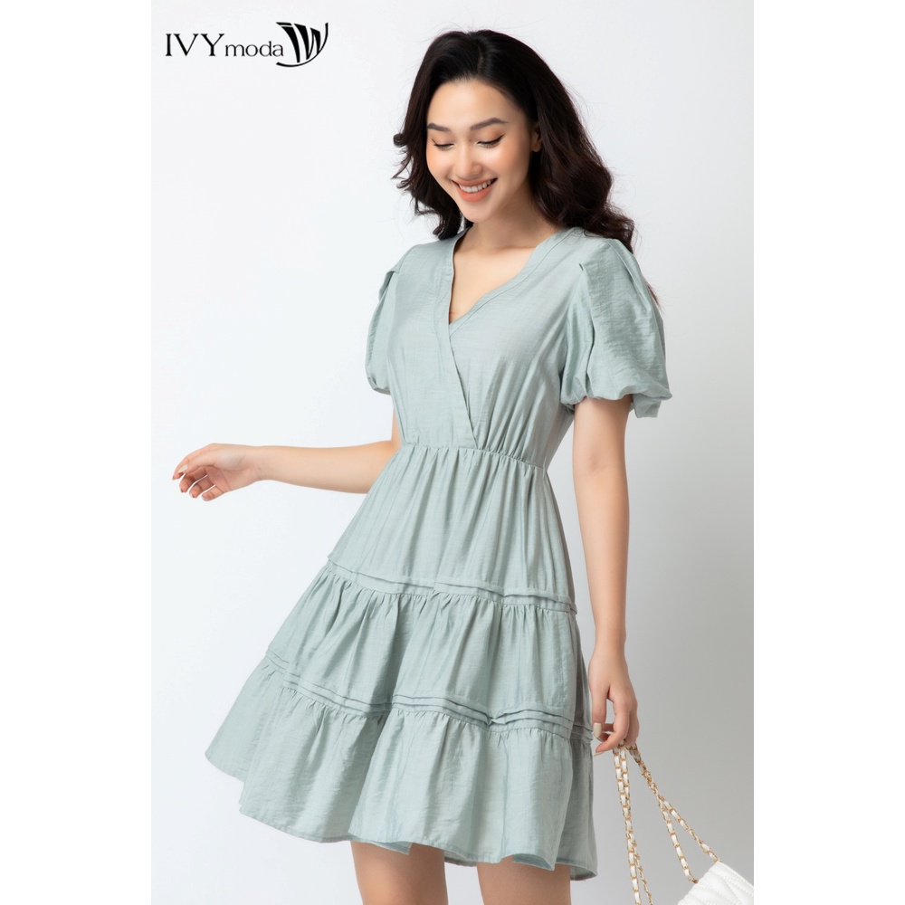 Đầm xòe tay bồng IVY moda MS 47B8676