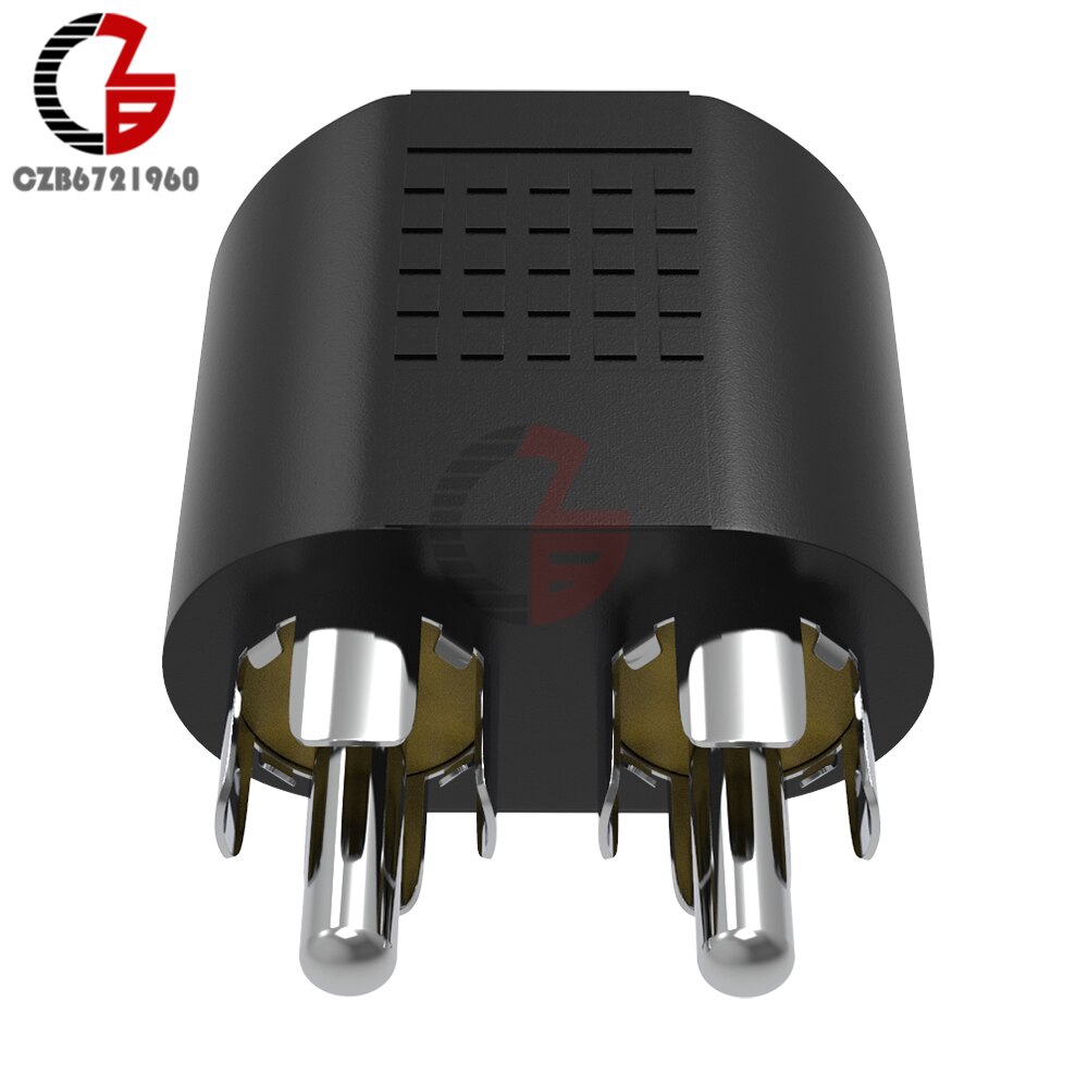 Silver 3.5mm Female to 2 RCA MALE Stereo Audio Adapter Connector Convertor Sound Voice Jack Socket Plug | BigBuy360 - bigbuy360.vn