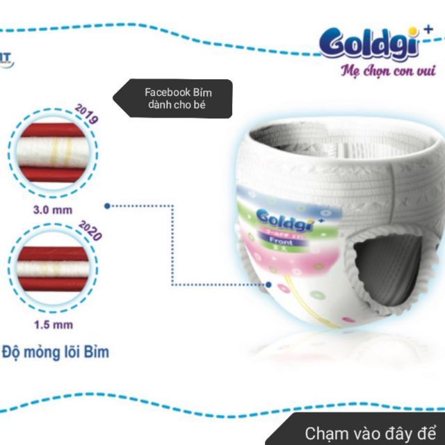 [ Phiên bản nâng cấp 2020] Bỉm dán/quần Goldgi+ Nhật size Nb92/S84/M66/M60/L56/L48/XL46/XL44/XXL34