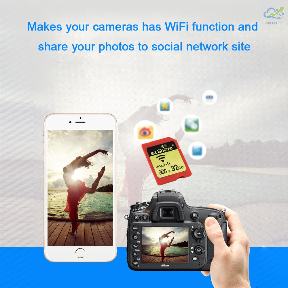 Thẻ Nhớ Sd Sdhc Wifi Ez Share Share Share Cho Máy Ảnh Canon / Nikon / Sony Class 10 16gb