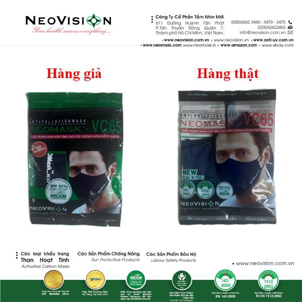 Lọc than hoạt tính NEOMASK khẩu trang VC65 (ACN-VC65)